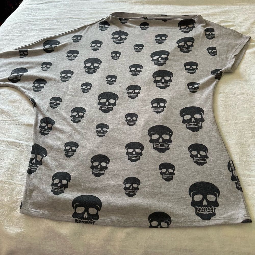 Shirt Skull Women’s Asymmetrical Halloween